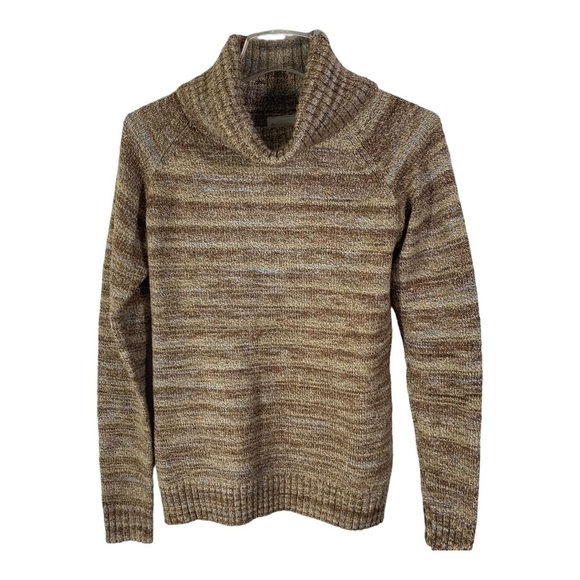 Columbia Women's Size M Brown Cream Tweed Turtle Neck Long Sleeve Sweater - Picture 1 of 10